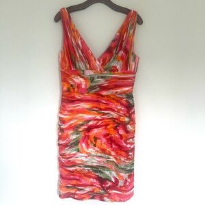 Monique Lhuillier Pleated Chiffon Mini Dress 8 Cocktail Party Event Wedding